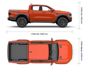 kích thước xe raptor - ford ranger