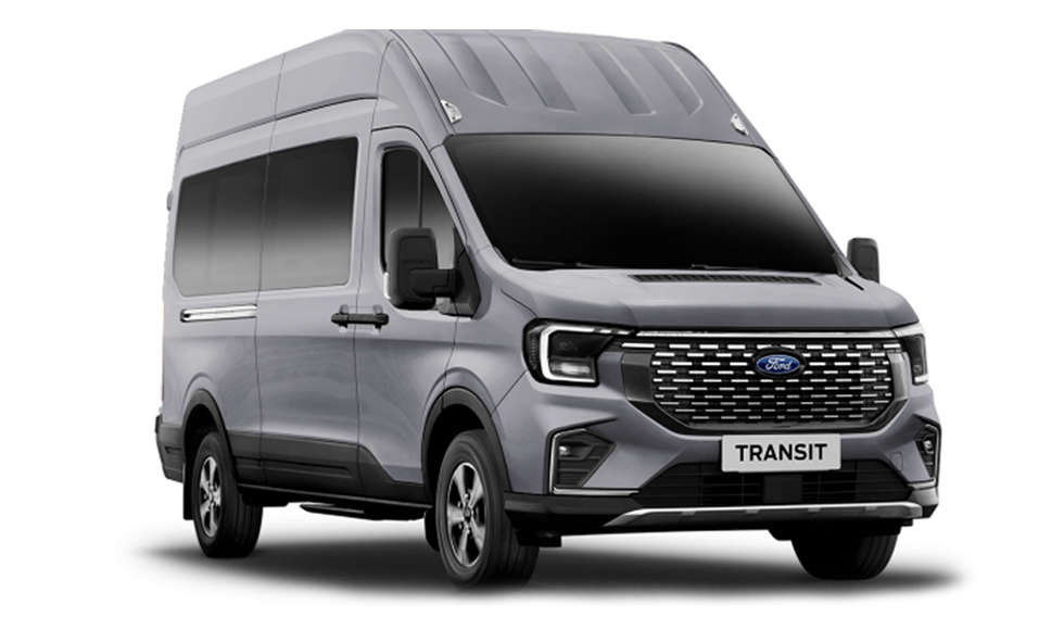 xe ford transit màu bạc