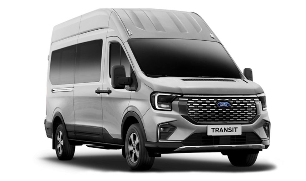 xe ford transit màu trắng