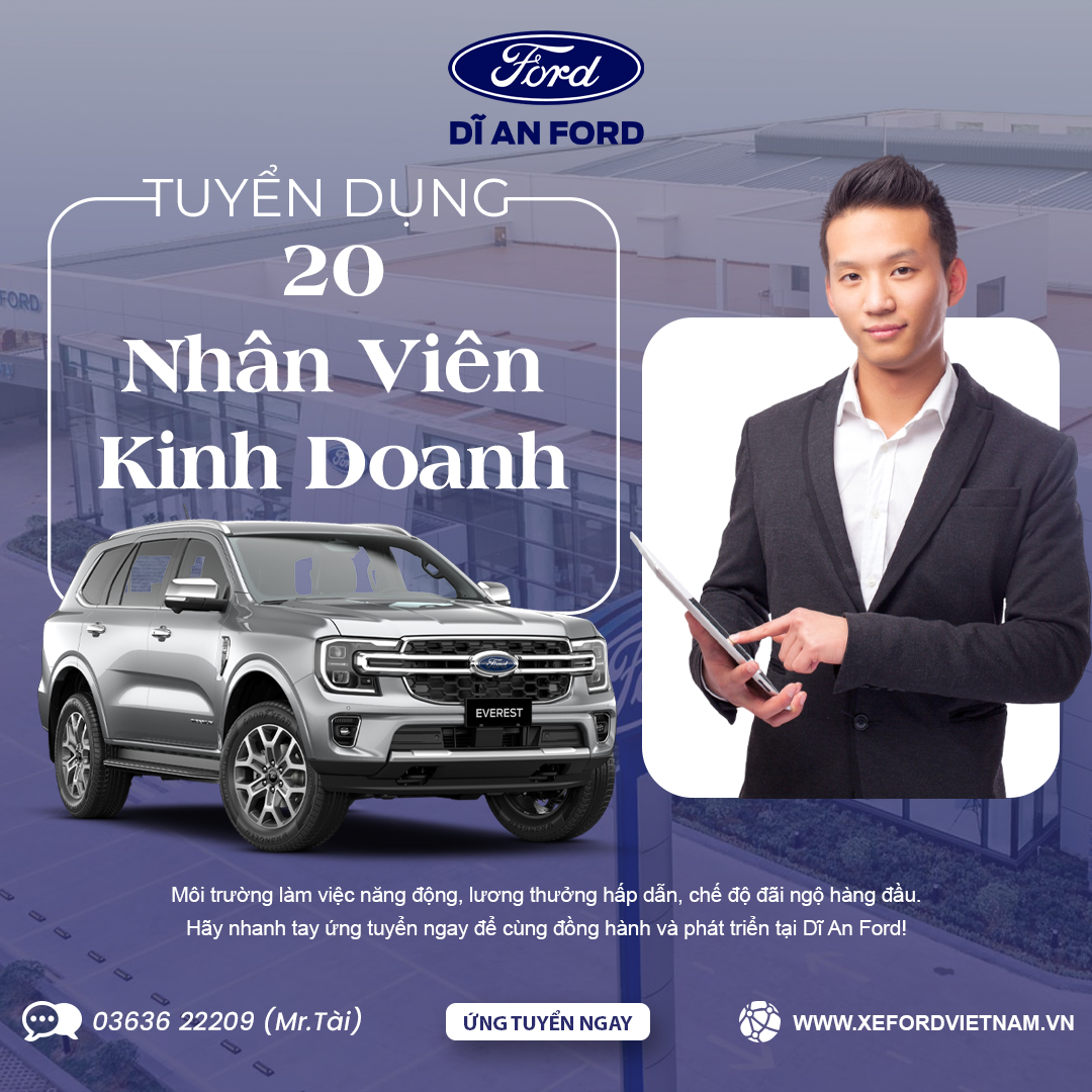 Dĩ An Ford Tuyển Dụng Nhân Viên Kinh Doanh